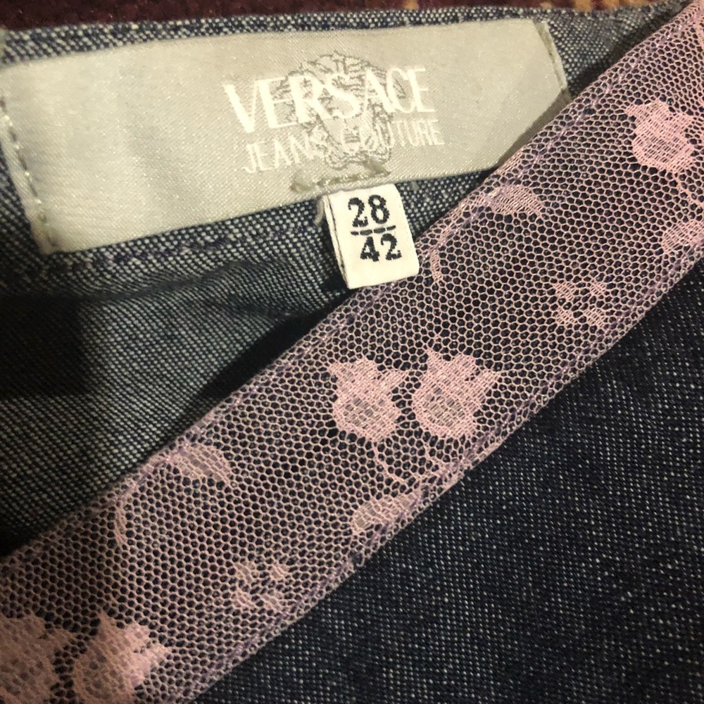🌟Versace Jean Skirt w/purple Trim🌟